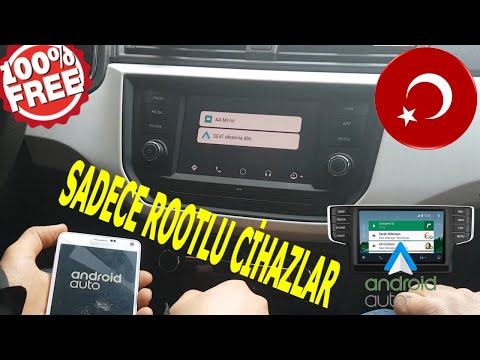 Android Auto root'lu cihazlara kurup araçta video izleme çok kolay I Mirror Screen Android Auto 2019