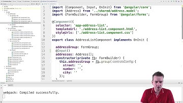 Building a Angular4+ Web App | S4P106 | Code the input in the AddressListComponent