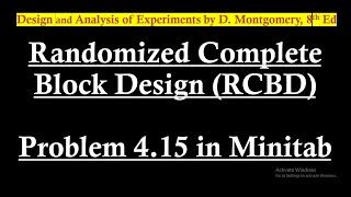 Randomized complete block design in Minitab | RCBD solved in Minitab | ANOVA assumptions