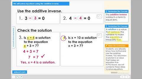 Lesson 3.1 - Solve Equations - Additive Inverse (Activate Prior Knowledge)