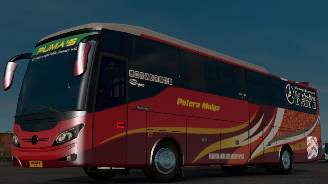 ETS 2 Lari sore bersama Putera Mulya MaxiBus XHD - YouTube