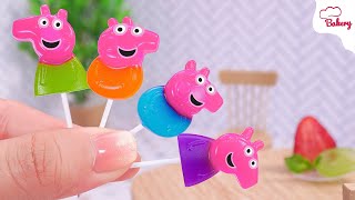 [💕Mini Cake 💕] Gelatin Goodness: Making Playful Jelly Pig-Shaped Lollipop Treats | Mini Bakery