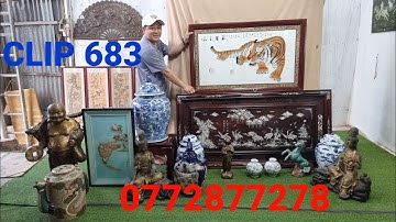 Clip 683 (22/3/2022) Tranh Gỗ Cẩn Ốc Đẹp, Tượng Phật Đồng Thờ Cúng, Gốm Sứ Xưa, Đồ Xưa, Đồ Cổ, ltk