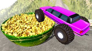 Monster Trucks Cars Crashes & Jumps over Holey Pop It Toy - BeamNG Drive Game Super Ramp Live