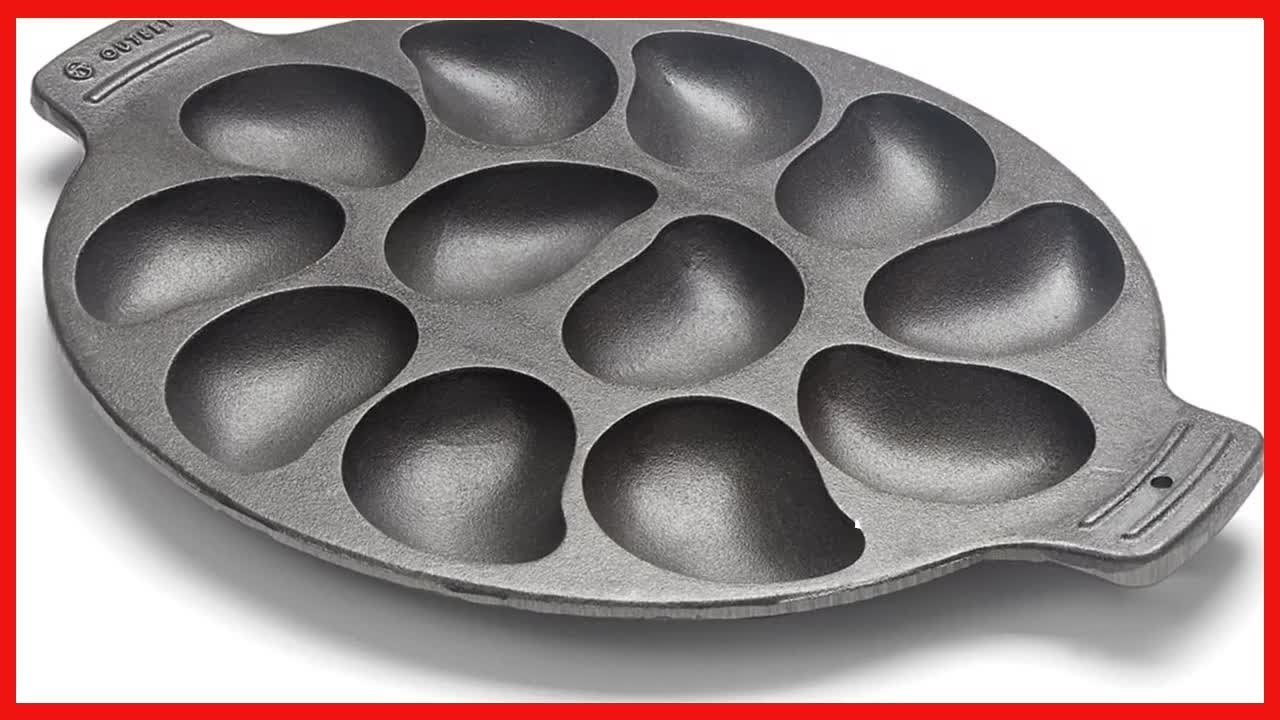  Outset 76225 Cast Iron Oyster Grill Pan, 12 Cavities