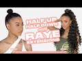 How to curly half up half down with raye extensions  insert name here