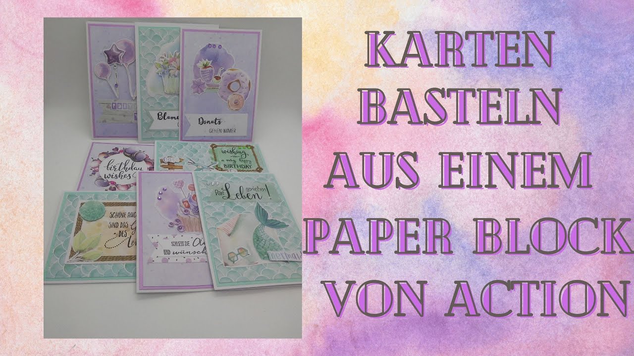 Karten basteln aus einem Paper Block vom Action Teil 1 - YouTube
