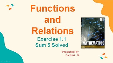 TN Samacheer | Class 10 Chapter 1|Functions and Relations|Maths|Exercise 1.1 Sum 5 |Easily explained