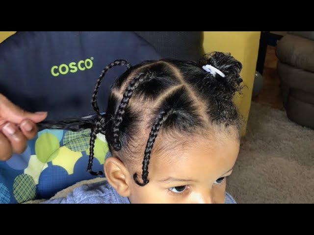 TODDLER BOY HAIRSTYLE #37 | CROSS OVER BRAIDS | CRISS CROSS BRAIDS |  PROTECTIVE STYLE | CURLY HAIR - YouTube