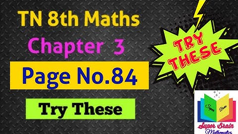 8th maths Algebra Page no.84 (Try these)|class 8 Maths Chapter 3 Pg. no.84|@Super brain mathematics