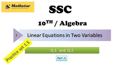 Linear equation in two variables / Practice set 1.5 / word problems