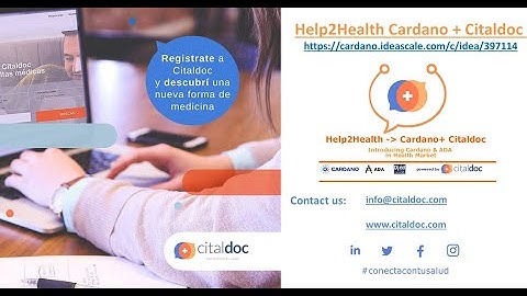 Online medical consultation paid with ADA & Medical Prescription in Cardano Blockchain in Citaldoc