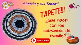 Tapete hecho de sobrantes de trapillo!