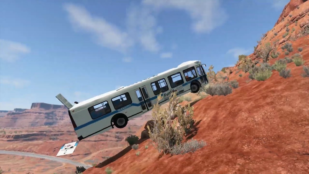 The test car fell into the abyss - BeamNG Drive Crashes #1