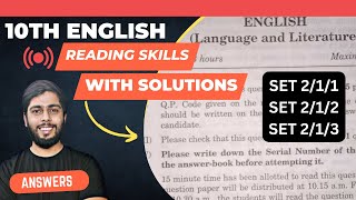 Answers for Reading Skills English Class 10 Boards - Sumit Thakur English