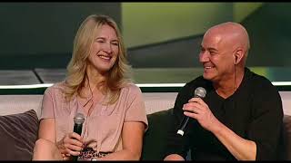 André Agassi y Steffi Graf en #MSXXI con becarios de @fundaciontelmex.