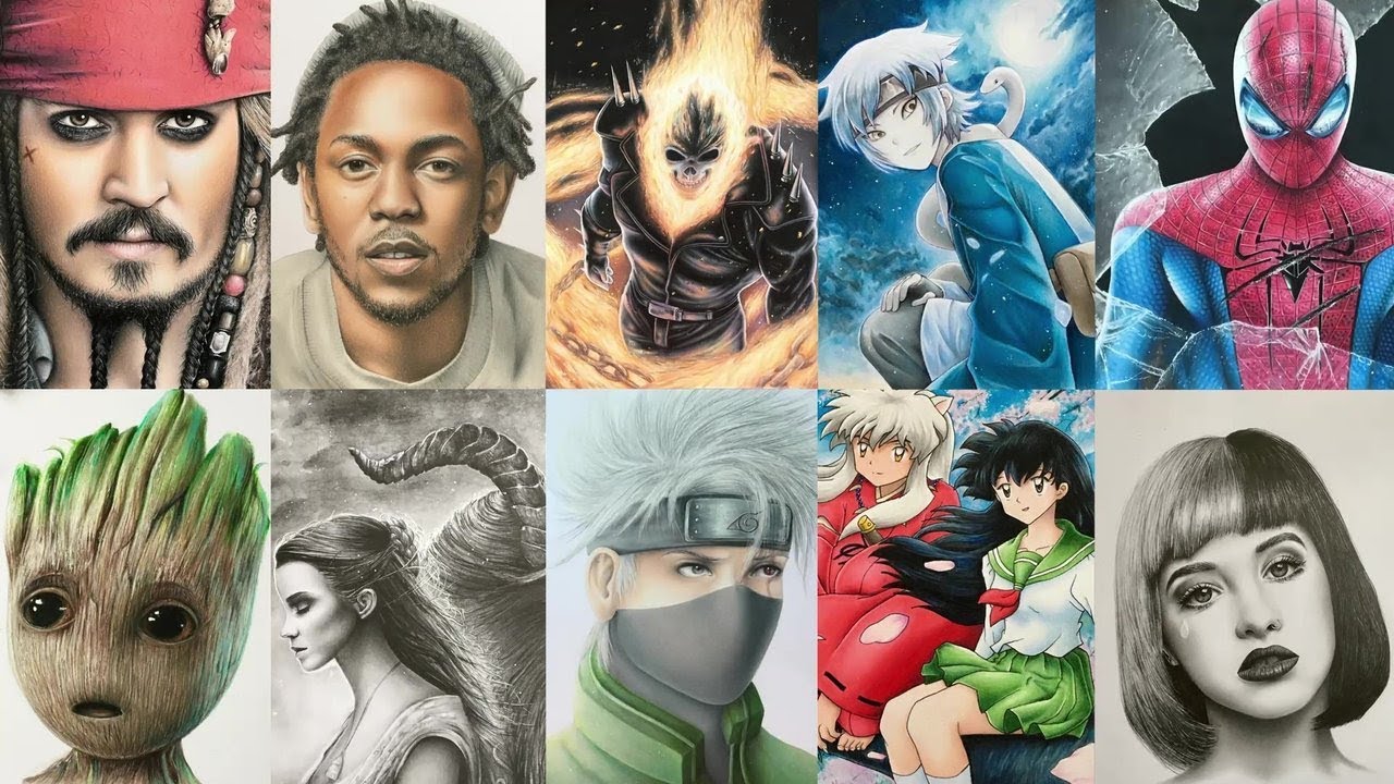My Top 10 Drawings of 2017! YouTube
