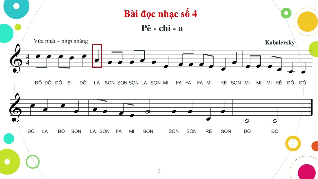 BÀI ĐỌC NHẠC SỐ 4 LỚP 6