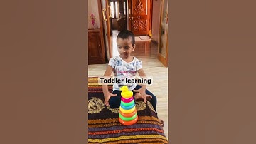Toddler learning colors 😀 #toddlerlearning #learningcolors #stacking #kidsplaytime