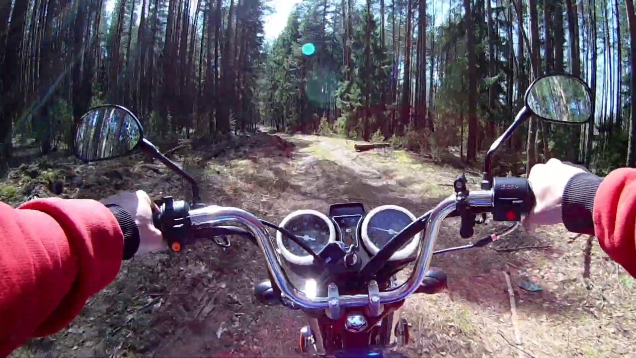 Поездка в лес на мопеде Альфа - YouTube