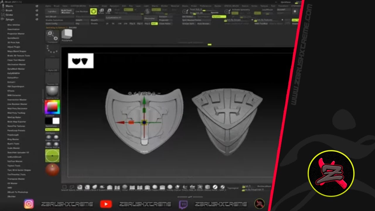 COMO HACER ESCUDOS EN ZBRUSH CON SPOTLIGTH ( SNAPSHOT 3D ) YouTube