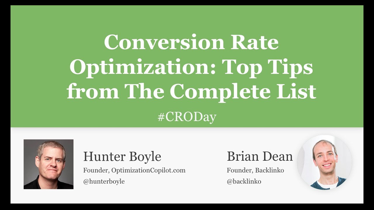 Top 10 Conversion Rate Optimization Tips #CROday [Webinar] - YouTube