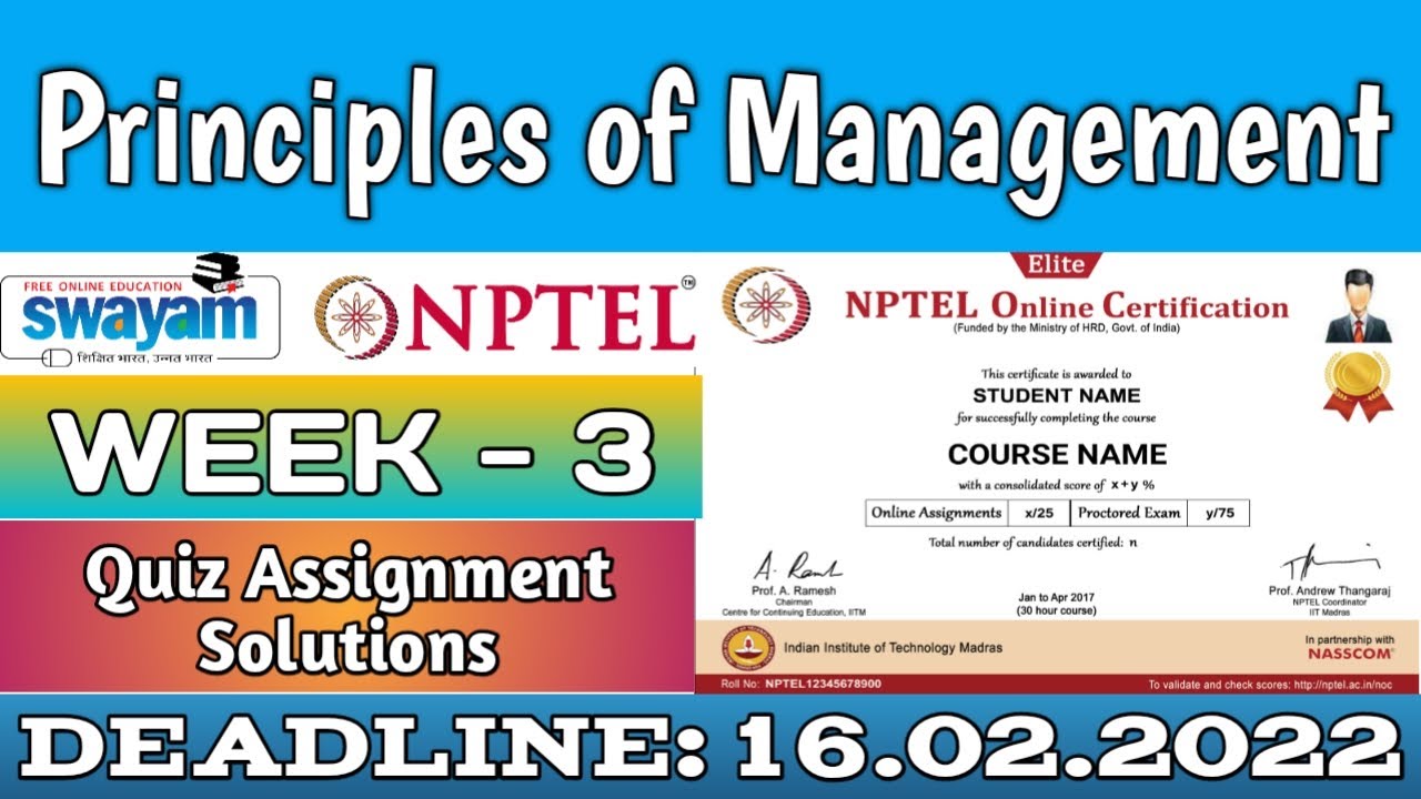 nptel principles of management assignment 11 answers 2022