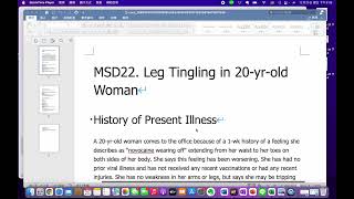 Msd22 Leg Tingling In 20 Yr Old Woman