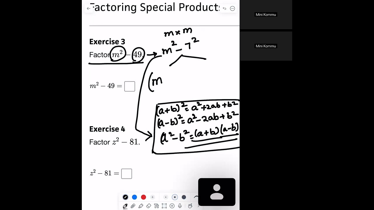Factoring Special Products