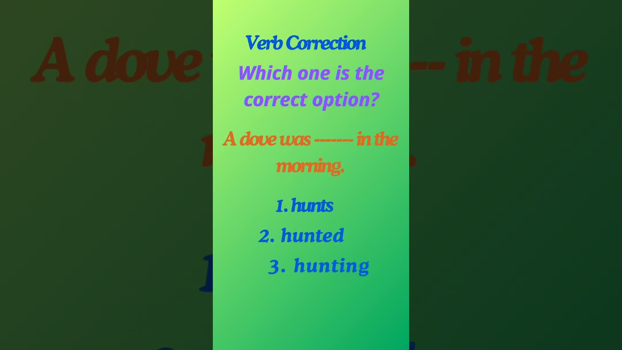 Verb Correction gap filling 