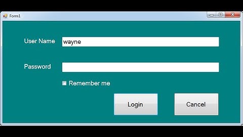 Remember me in C#.net Windows application