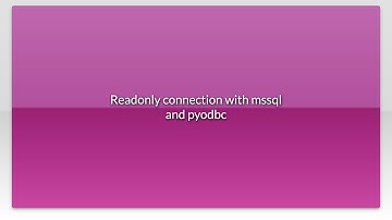 Readonly connection with mssql and pyodbc