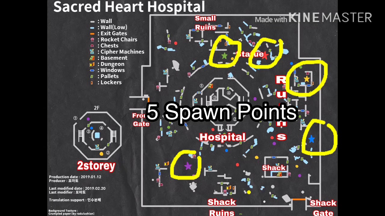 Identity V Ep 43 Map Spawn Points How2mirror Sacred Heart Hospital Youtube