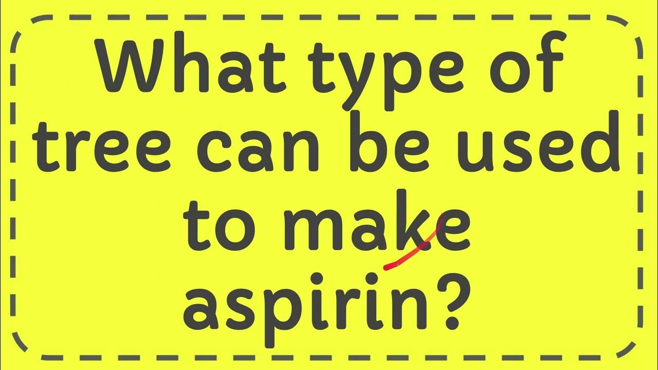 What type of tree can be used to make aspirin? YouTube