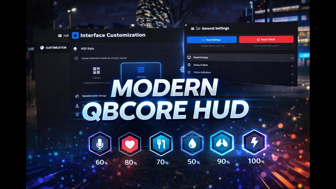 QBCORE [advanced/modern] hud style | FiveM - YouTube