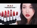 NEW MAC 맥 파우더 키스 립스틱 전컬러 다 샀다👍🏻 (기존 인기컬러와 비교) | 영업왕 민스코 Minsco