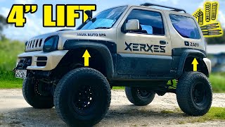 Installing 4 Black Raptor Suspension Lift On Suzuki Jimny