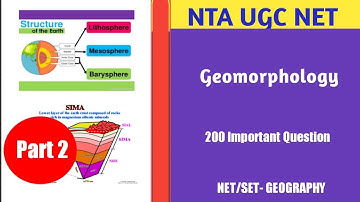 Geomorphology 200 Important Questions UGC NET GEOGRAPHY |PART 2 (26-50) | Geomorphology MCQS UGC NET