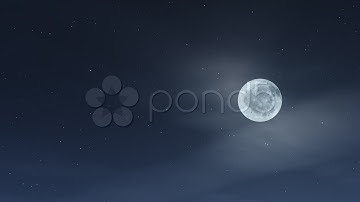 Flat, Wispy Clouds Passing In Front Of A Full Moon At Night, Looping. Stock Footage