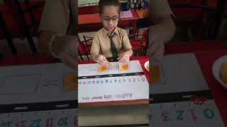 Maths project model for class-1 addition using number line