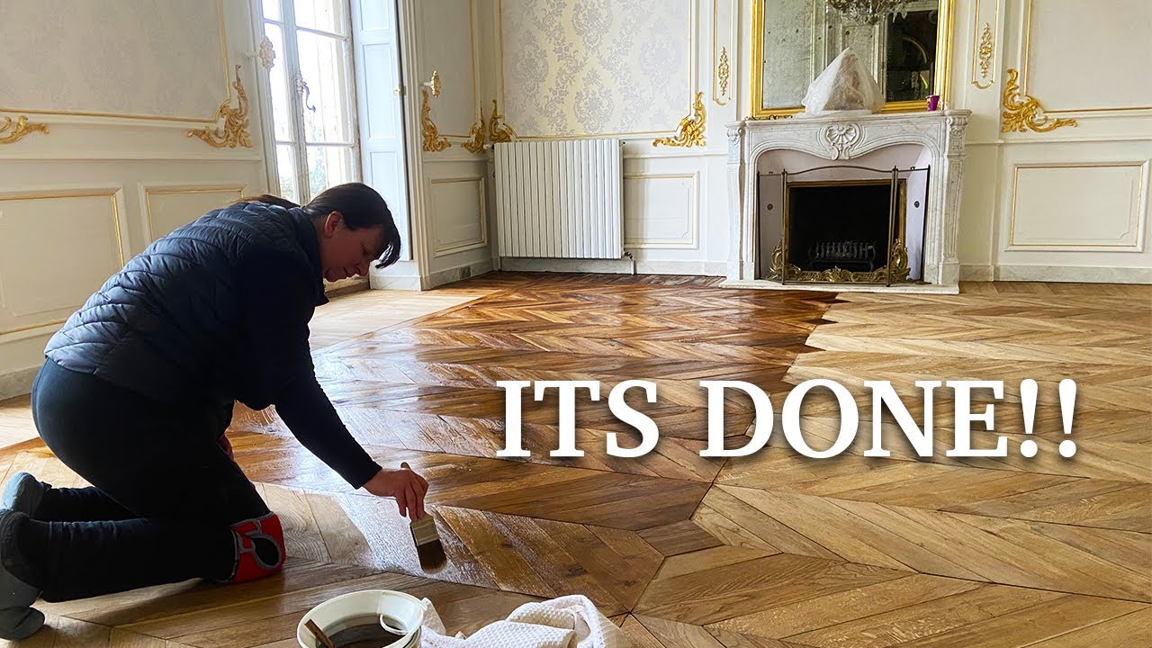 Parquetry Floor from Belgium/1863英アンティーク The Chateau's Original Parquet Floor Is Finished! - YouTube
