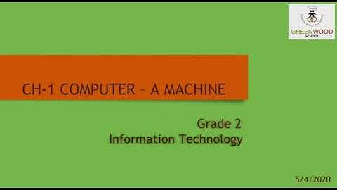 Grade 2 - Information Technology (Chapter 1 - Computer - A Machine)