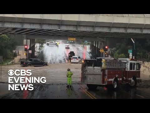 Thumbnail for Powerful storm hits Southern California, flooding highway