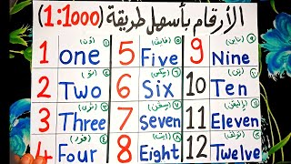 (37) أسهل طريقة تعلمك قراءة و كتابة الأرقام من ١ الي ١٠٠٠ بالإنجليزية للمبتدئين.