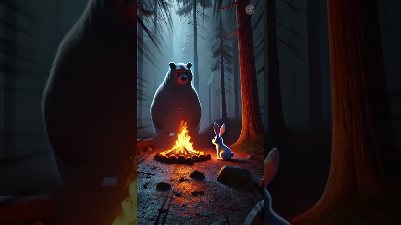 Blue Cat and Little White Rabbit's Friendship Journey..….🐱 