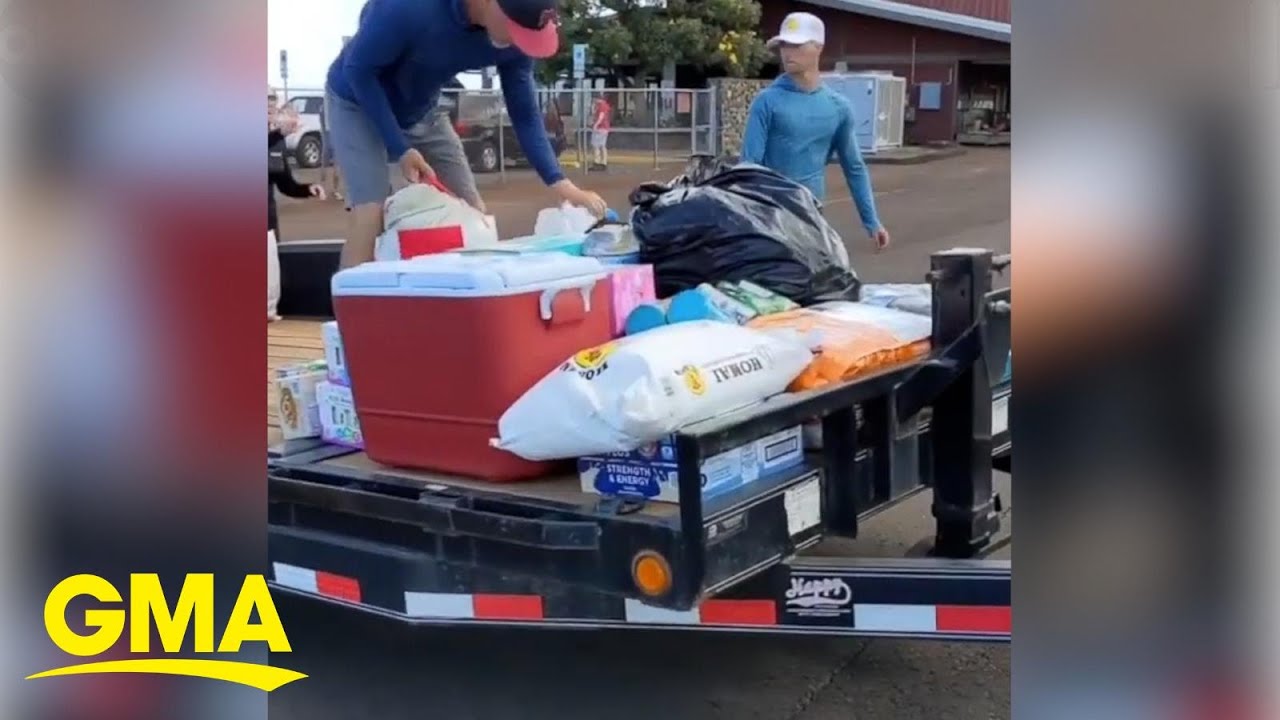 Community members in Lahaina gather food and supplies for Maui fire victims | GMA