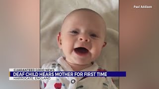 4-month-old hears for the first time