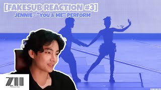 [FAKESUB REACTION #3] TAEHYUNG REACTION TO BKACKPINK's JENNIE - 'YOU & ME' PERFORM || FANMADE