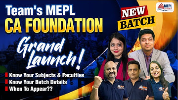 GRAND LAUNCH 🚀CA Foundation *NEW BATCH* For Jan/June