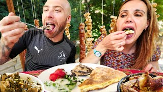 Homemade GEORGIAN FOOD with LOCAL FAMILY!! Khachapuri, Shkmeruli & Churchkhela | Mtskheta, Georgia